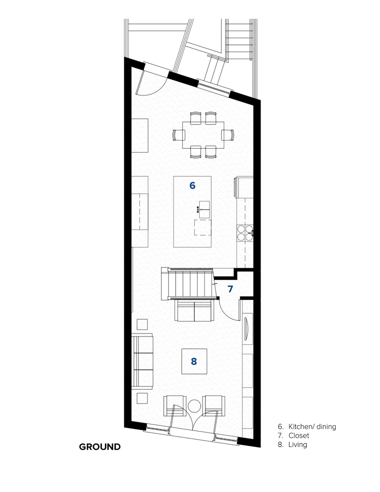 Ground Floor Plan - Sustainable Residential Addition Toronto