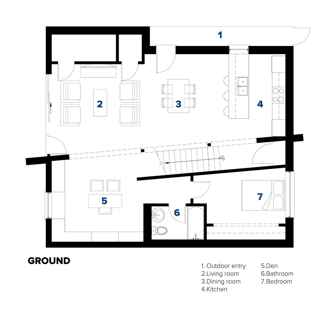 Ground Floor Plan - Sustainable Residential New Build Toronto