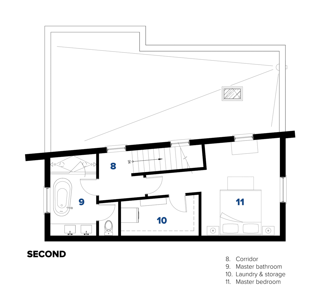 Second Floor Plan - Sustainable Residential New Build Toronto