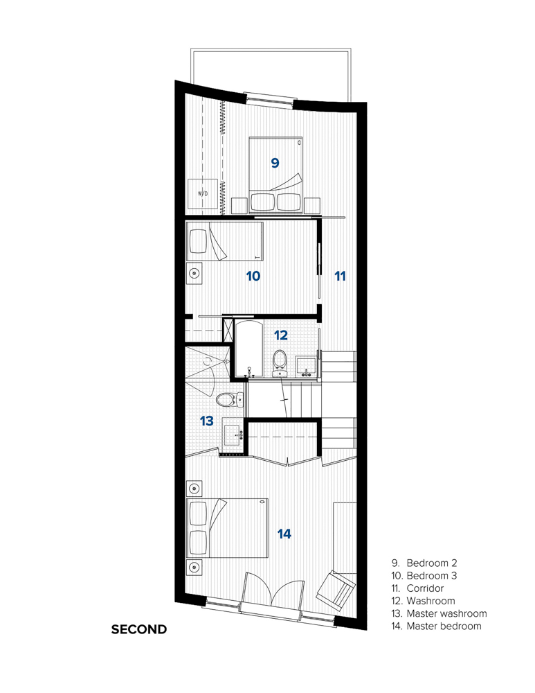Second Floor Plan - Sustainable Residential New Build Toronto