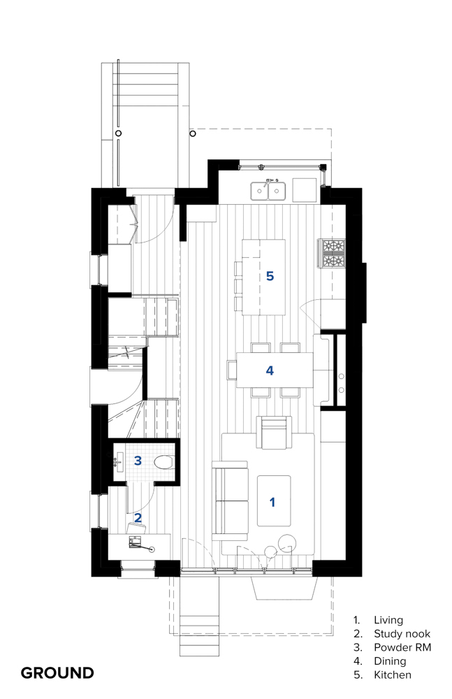 Ground Floor Plan - Sustainable Residential Addition Toronto
