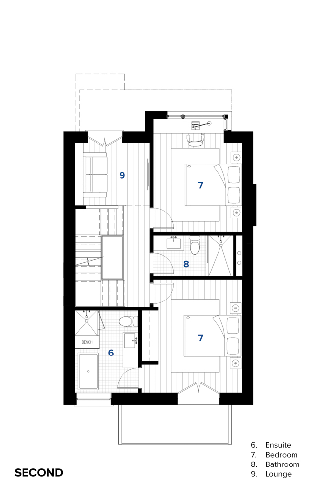 Second Floor Plan - Sustainable Residential Addition Toronto