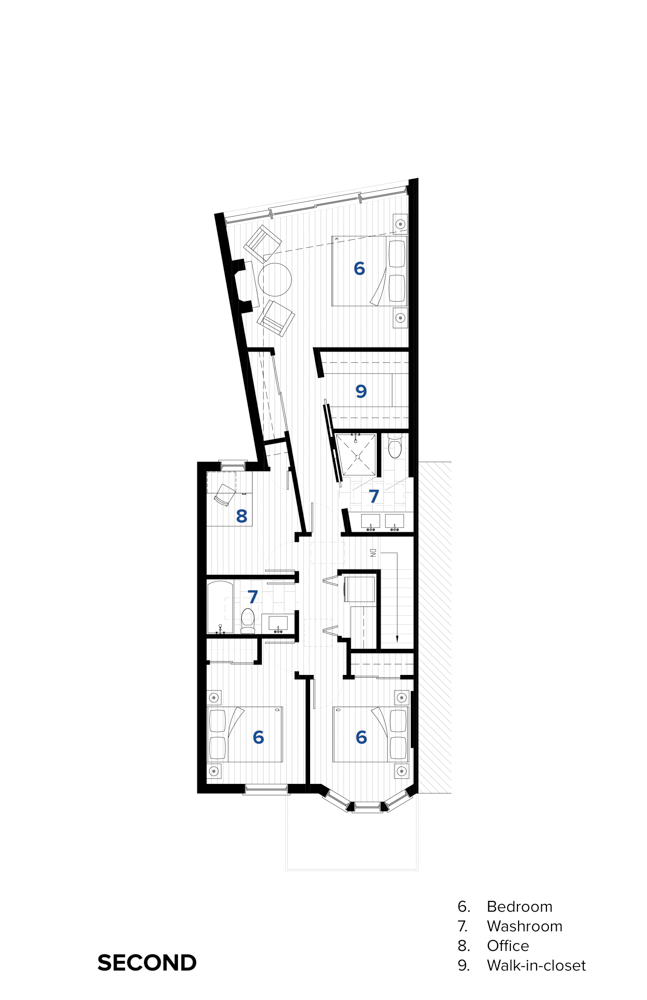 Second Floor Plan - Sustainable Residential Addition Toronto