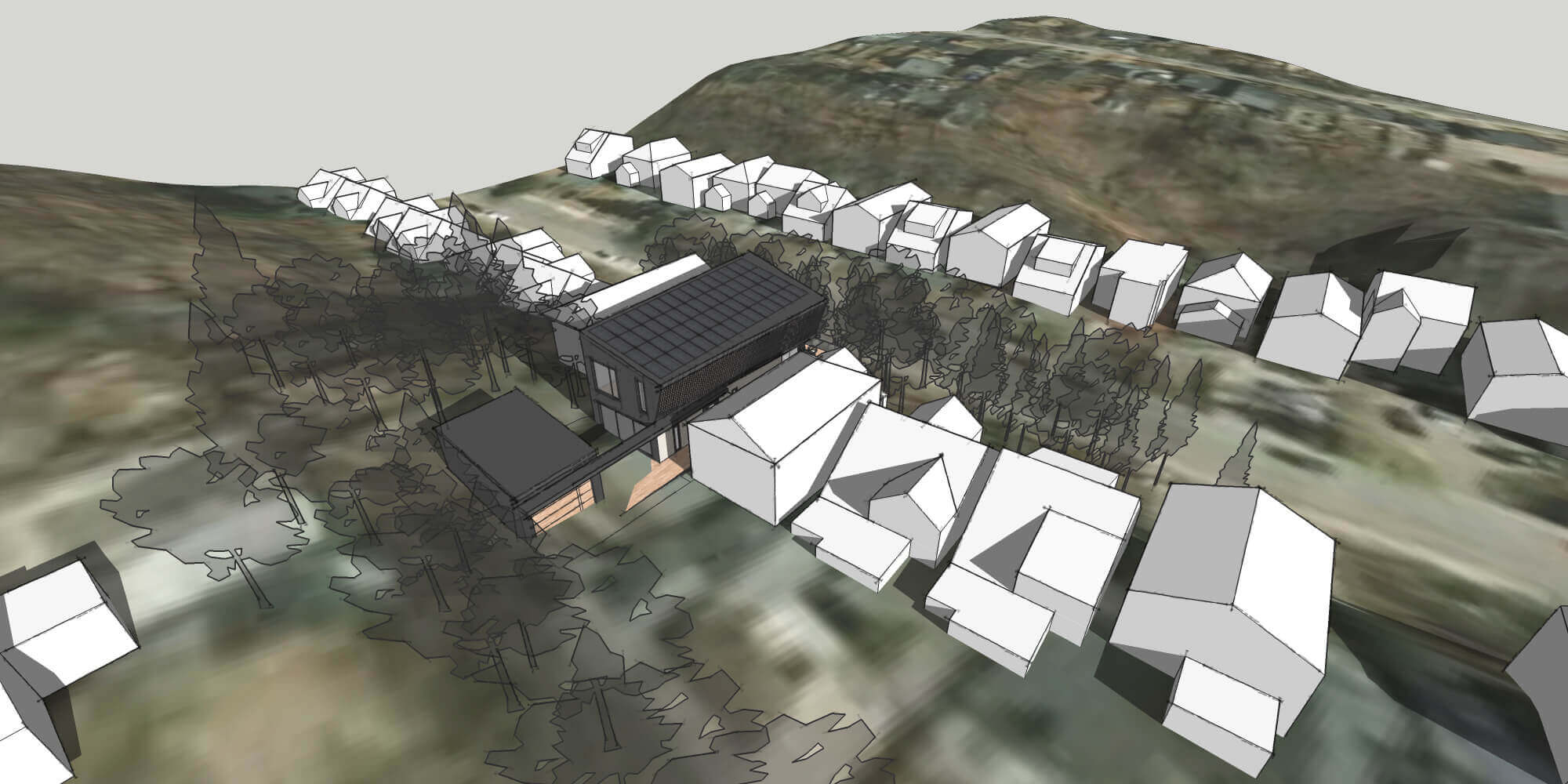 Rear Aerial Perspective - Sustainable Residential Addition Toronto