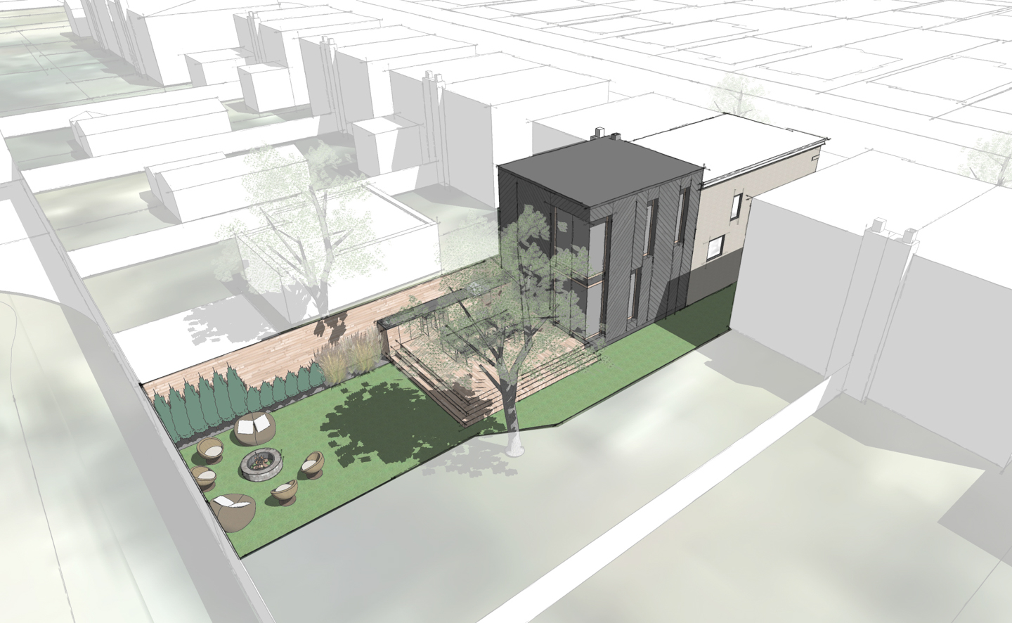 Aerial Perspective - Sustainable Residential New Build Toronto