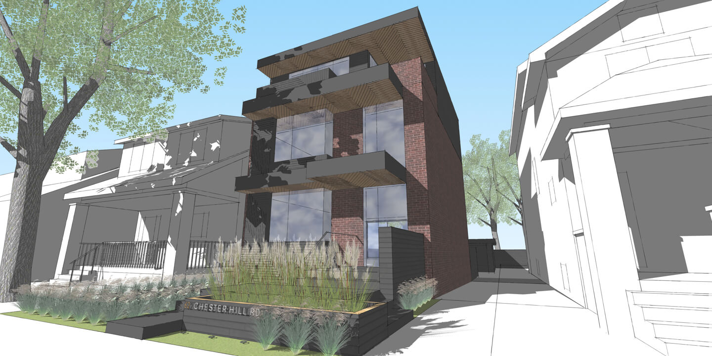 Front Yard Perspective - Sustainable Residential Addition Toronto