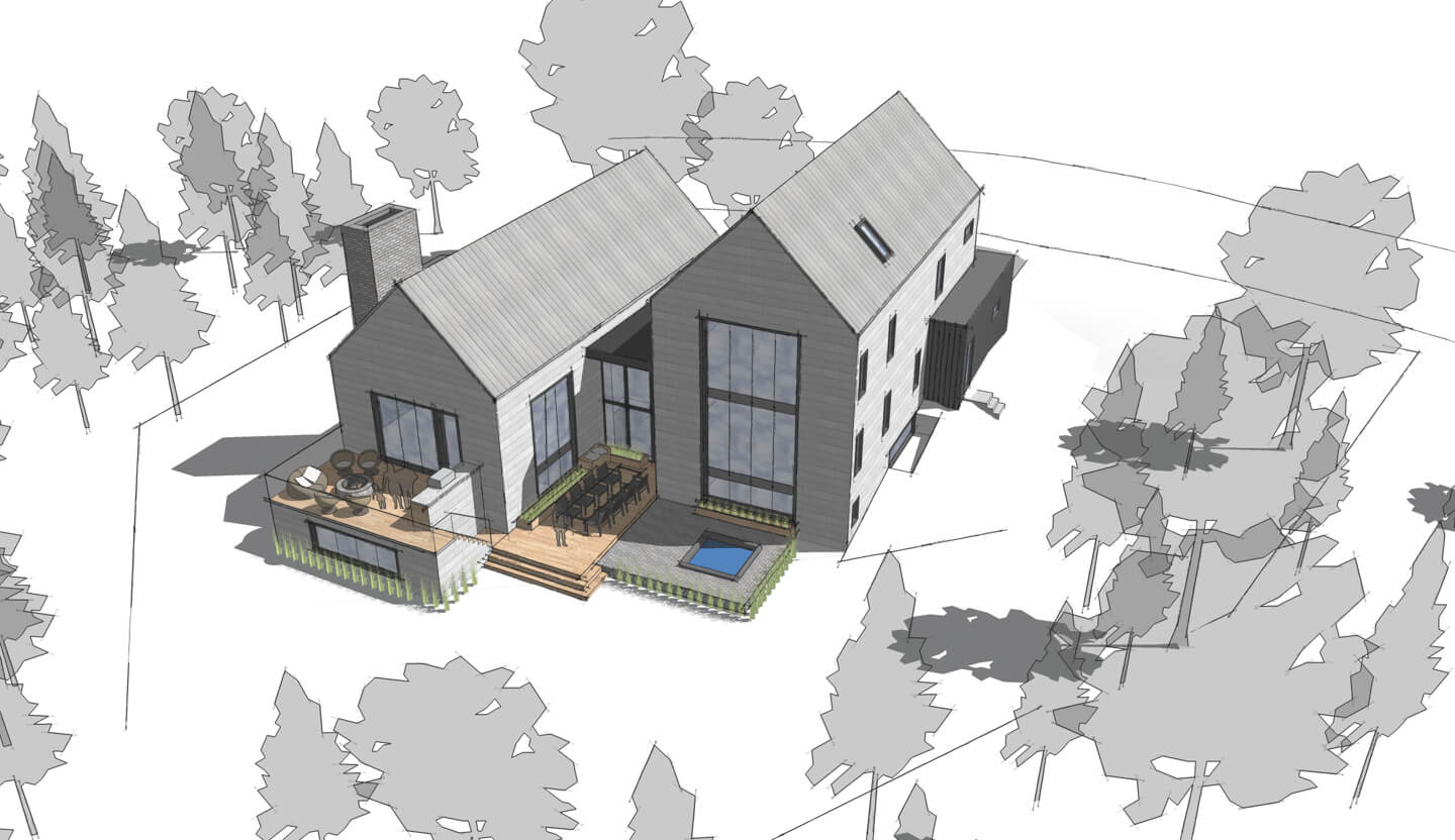 Rear Aerial Perspective - Sustainable Residential New Build Blue Mountains