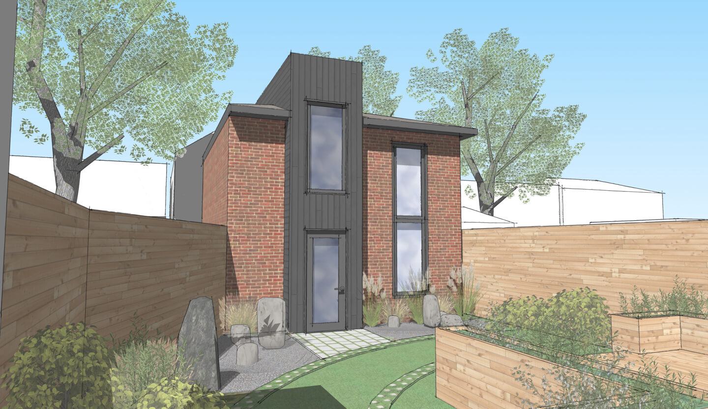 Rear Yard Perspective - Sustainable Residential Addition Toronto